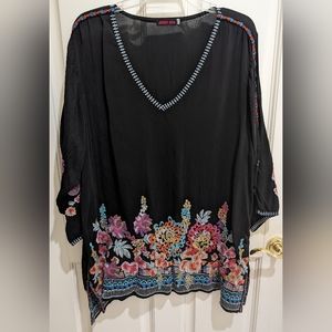 Johnny Was V-Neck Blouse NWOT